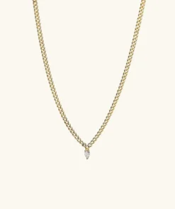 Necklaces<Mejuri Pear Diamond Curb Chain Necklace