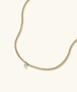 Necklaces<Mejuri Pear Diamond Curb Chain Necklace