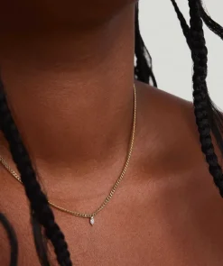 Necklaces<Mejuri Pear Diamond Curb Chain Necklace