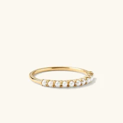 Rings<Mejuri Pearl Half Eternity Ring