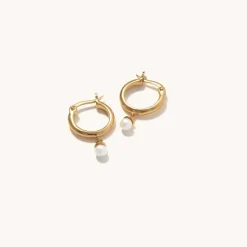 Earrings<Mejuri Pearl Hoops
