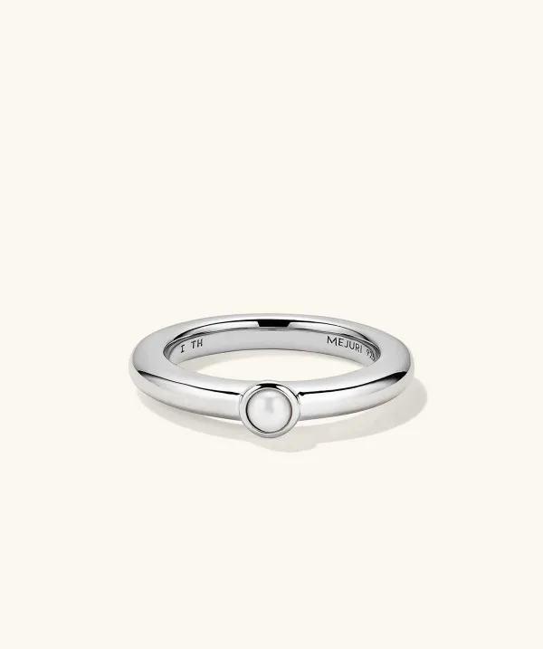 Rings<Mejuri Pearl Stacker Ring