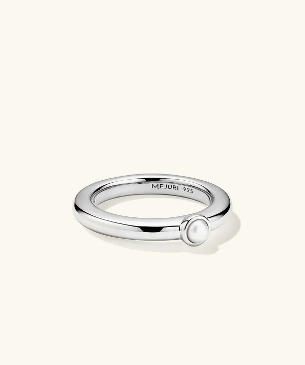 Rings<Mejuri Pearl Stacker Ring