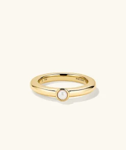 Rings<Mejuri Pearl Stacker Ring