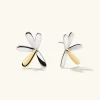 Earrings<Mejuri Pressed Flower Two-Tone Large Stud Earrings