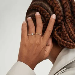 Rings<Mejuri Princess Cut Diamond Bold Beaded Ring