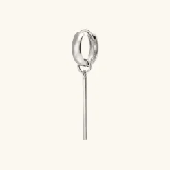 Earrings<Mejuri Single Bar Hoop Charm