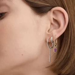 Earrings<Mejuri Single Bar Hoop Charm