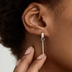 Earrings<Mejuri Single Bar Hoop Charm