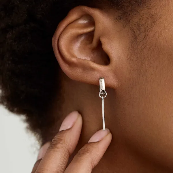 Earrings<Mejuri Single Bar Hoop Charm