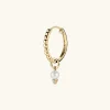 Earrings<Mejuri Single Diamond And Pearl Hoop Charm