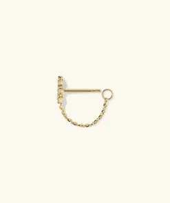 Earrings<Mejuri Single Diamond Trio Chain Stud