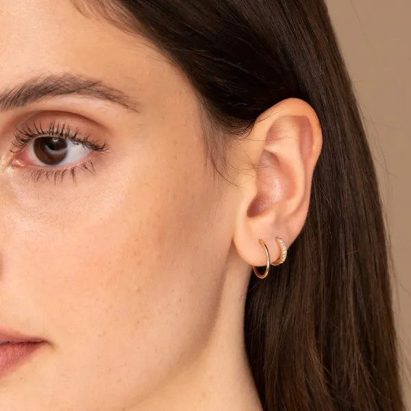 Earrings<Mejuri Single Diamonds Line Mini Hoop