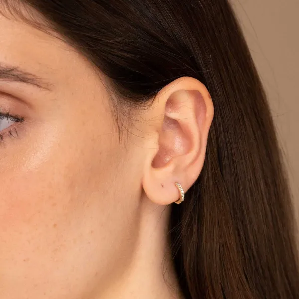 Earrings<Mejuri Single Diamonds Line Mini Hoop