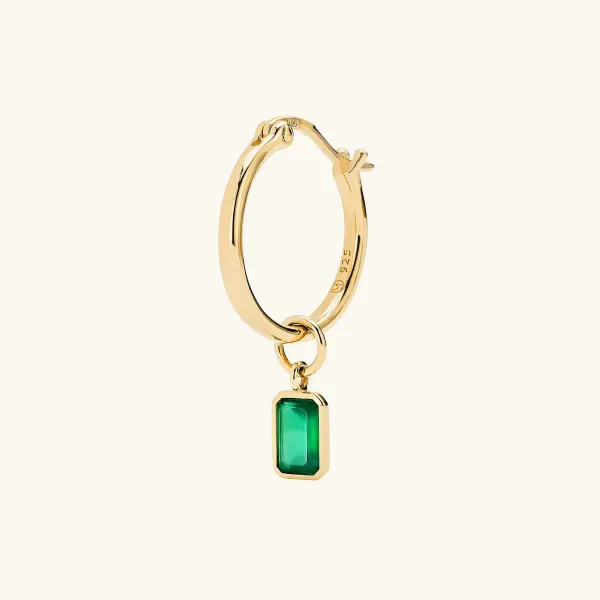 Earrings<Mejuri Single Emerald Cut Gemstone Hoop Charm