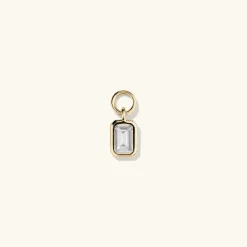 Earrings<Mejuri Single Emerald Cut Gemstone Hoop Charm