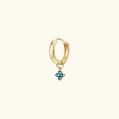 Earrings<Mejuri Single Gemstone Cluster Hoop Charm