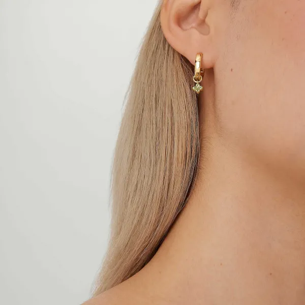 Earrings<Mejuri Single Gemstone Cluster Hoop Charm