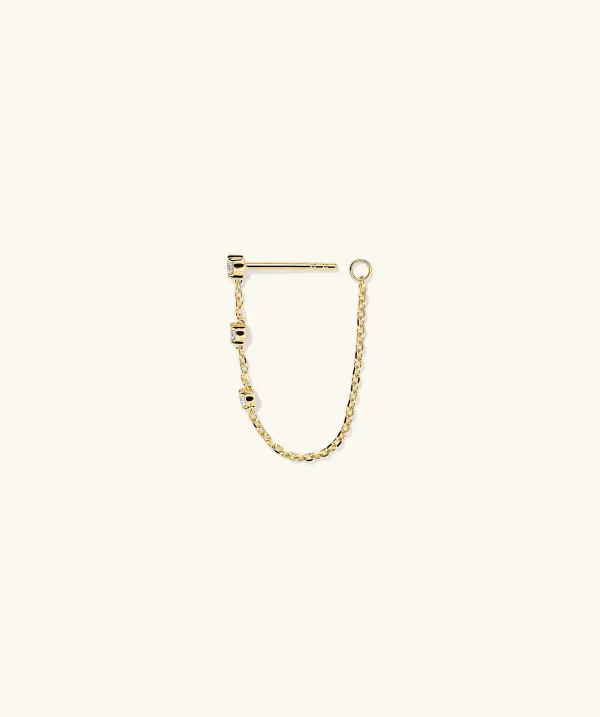 Earrings<Mejuri Single Mini Diamond Chain Stud