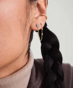 Earrings<Mejuri Single Mini Diamond Chain Stud