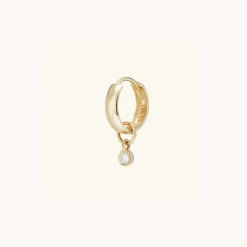 Earrings<Mejuri Single Mini Gemstone Hoop Charm