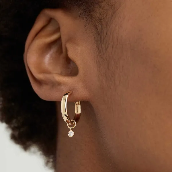 Earrings<Mejuri Single Mini Gemstone Hoop Charm