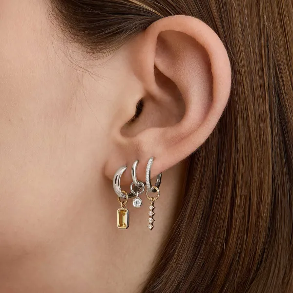 Earrings<Mejuri Single Mini Gemstone Hoop Charm
