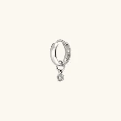 Earrings<Mejuri Single Mini Gemstone Hoop Charm