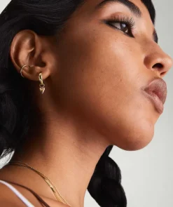 Earrings<Mejuri Single Mini Heart Hoop Charm