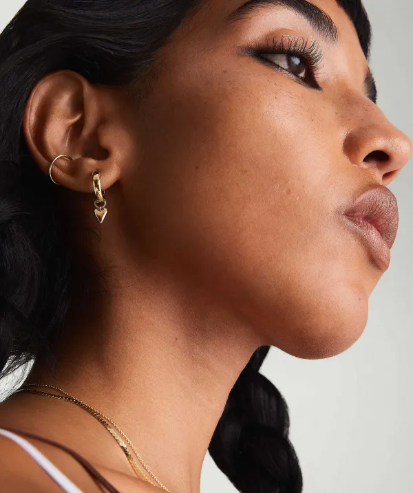 Earrings<Mejuri Single Mini Heart Hoop Charm