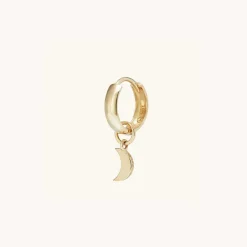 Earrings<Mejuri Single Moon Hoop Charm