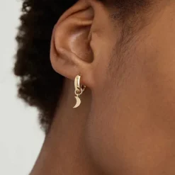 Earrings<Mejuri Single Moon Hoop Charm