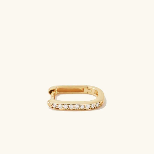 Earrings<Mejuri Single Pav Diamond Huggie U Hoop