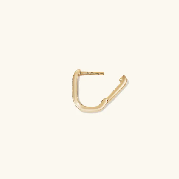 Earrings<Mejuri Single Pav Diamond Huggie U Hoop