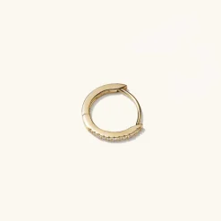Earrings<Mejuri Single Pav Diamond Huggie Hoop