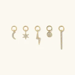 Earrings<Mejuri Single Pav Diamond Star Hoop Charm