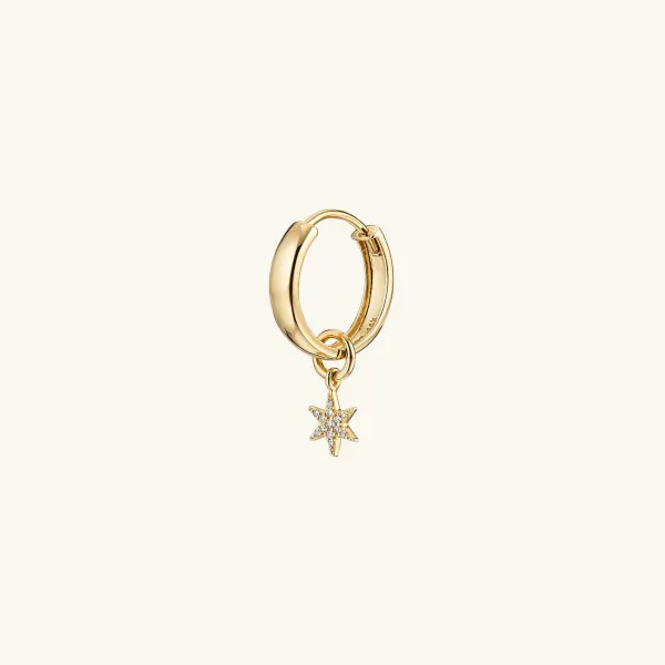 Earrings<Mejuri Single Pav Diamond Star Hoop Charm