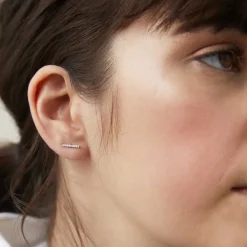 Earrings<Mejuri Single Pav Diamonds Long Bar Stud
