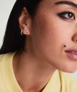 Earrings<Mejuri Single Pearl Chain Stud