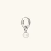 Earrings<Mejuri Single Pearl Hoop Charm