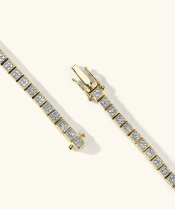 Necklaces<Mejuri Square Micro-Pav Diamond Tennis Necklace