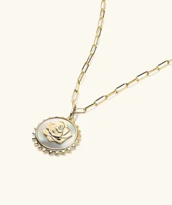 Necklaces<Mejuri Strength: Rose Pearl Coin Charm Pendant