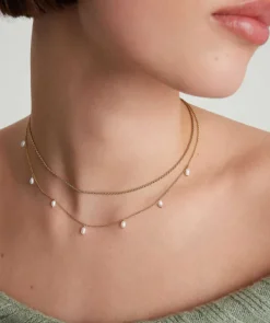 Necklaces<Mejuri Tiny Pearl Station Necklace