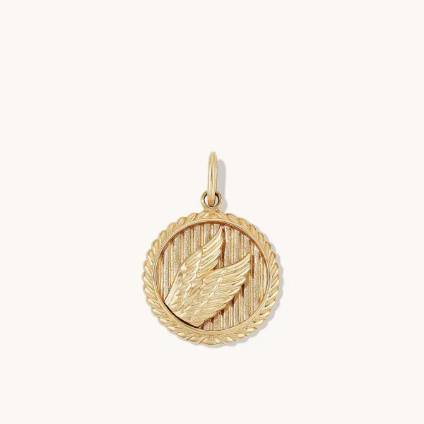 Necklaces<Mejuri Victory: Winged Coin Charm Pendant